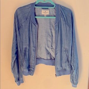 American Eagle chambray zip jacket lightweight